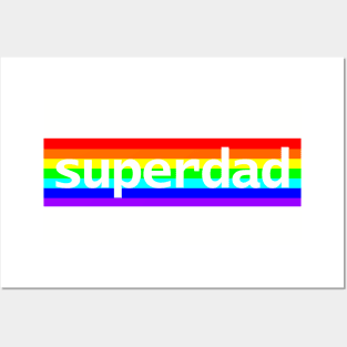 Superdad Typography Dad Rainbow for Fathers Day Posters and Art